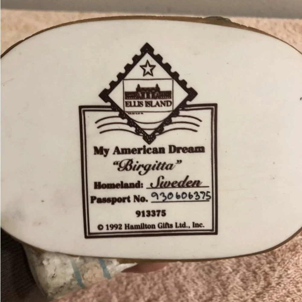 1992 Hamilton Gifts My American Dream Birgitta Sweden #913375 Figurine